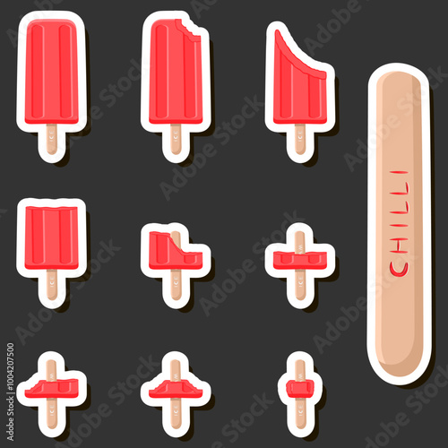 Big colorful set different forms natural dessert ice cream of consisting various ingredients