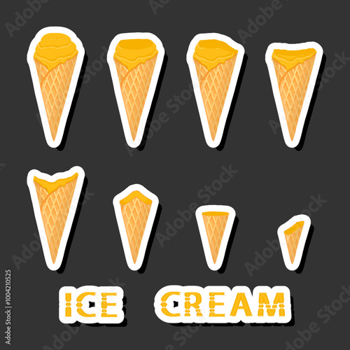 Big colorful set different forms natural dessert ice cream of consisting various ingredients