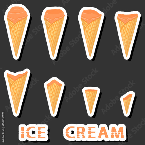 Big colorful set different forms natural dessert ice cream of consisting various ingredients