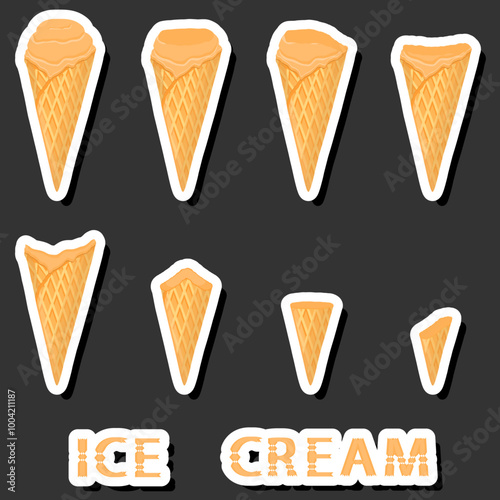 Big colorful set different forms natural dessert ice cream of consisting various ingredients