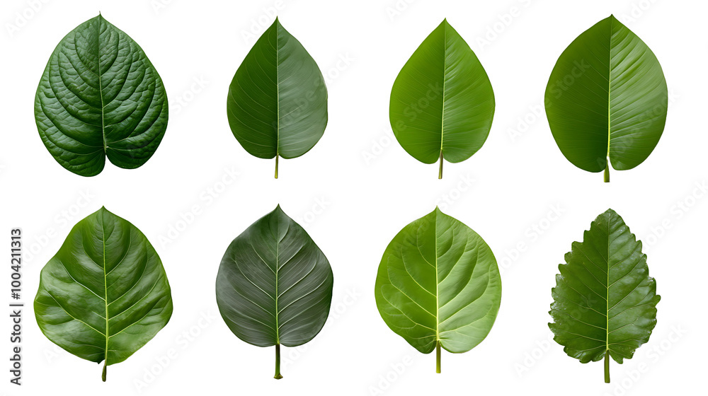 Set Of Tropical Leaves isolated on transparent background Set Of Tropical Leaves isolated on transparent background