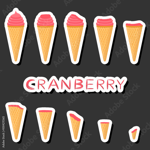 Big colorful set different forms natural dessert ice cream of consisting various ingredients