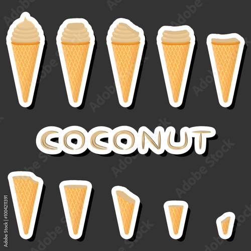 Big colorful set different forms natural dessert ice cream of consisting various ingredients