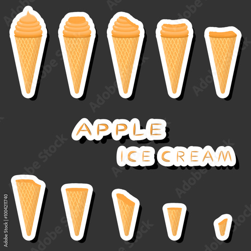 Big colorful set different forms natural dessert ice cream of consisting various ingredients