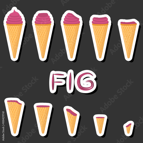 Big colorful set different forms natural dessert ice cream of consisting various ingredients