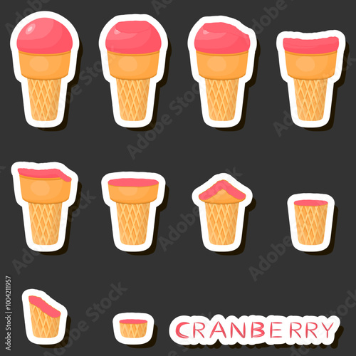 Big colorful set different forms natural dessert ice cream of consisting various ingredients
