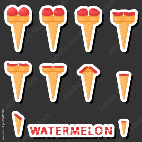 Big colorful set different forms natural dessert ice cream of consisting various ingredients