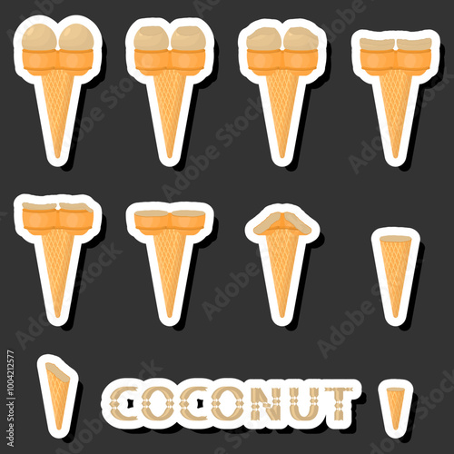 Big colorful set different forms natural dessert ice cream of consisting various ingredients
