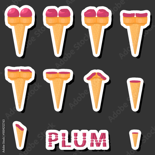 Big colorful set different forms natural dessert ice cream of consisting various ingredients