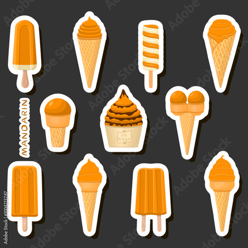 Big colorful set different types natural dessert ice cream of consisting various ingredients