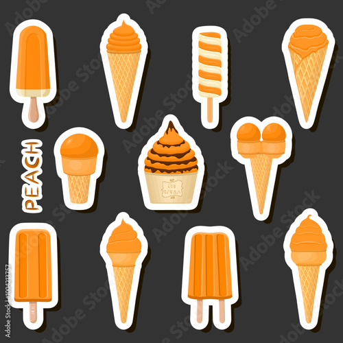 Big colorful set different types natural dessert ice cream of consisting various ingredients