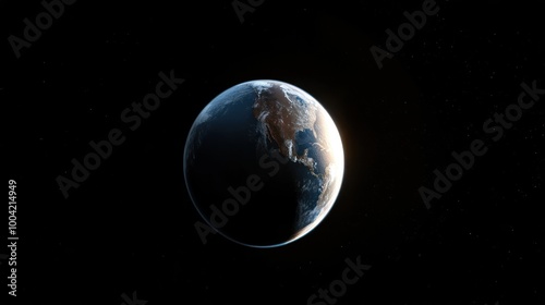 A breathtaking view of Earth from space, showcasing its vibrant colors and atmospheric glow against a black backdrop.