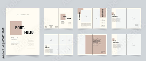 Modern Architecture and interior portfolio layout design or project portfolio template