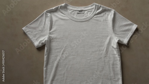 Realistic White T-Shirt Mockup On a Flat Surface