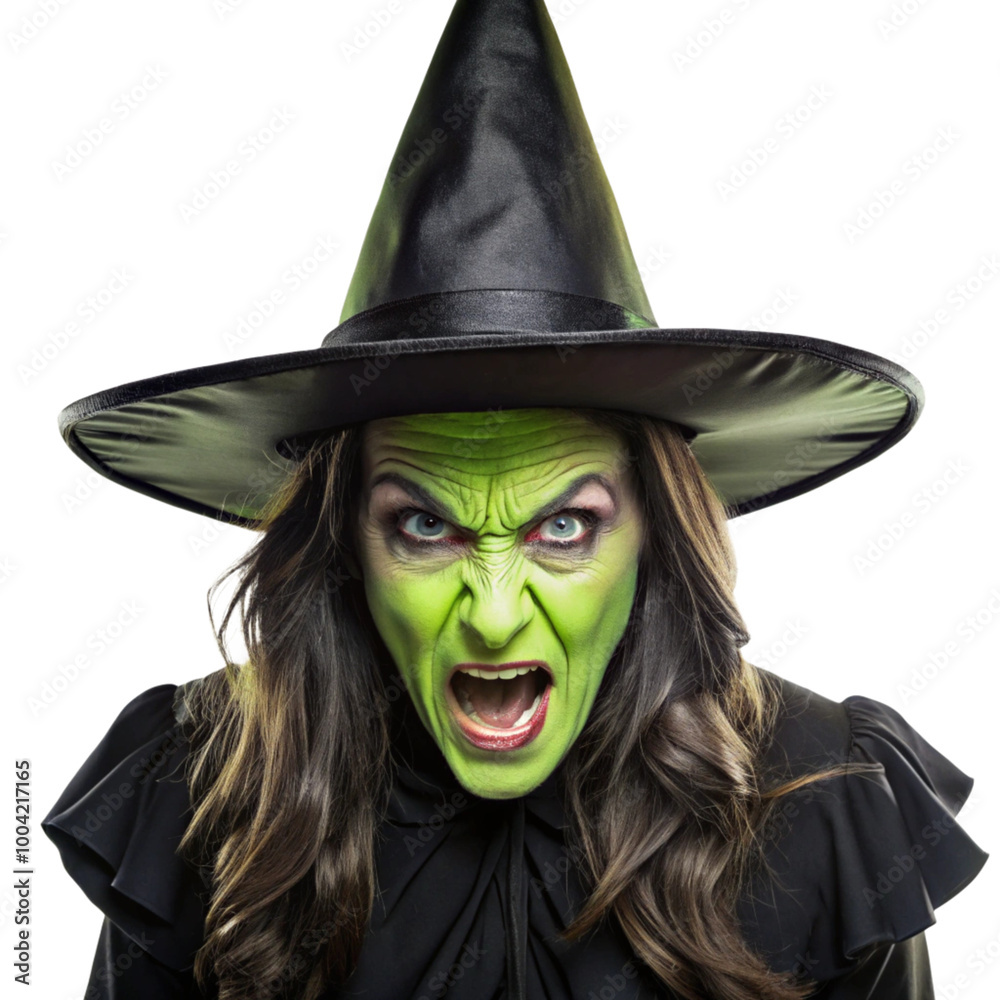 Fototapeta premium Halloween Wicked Witch Isolated on Transparent Background