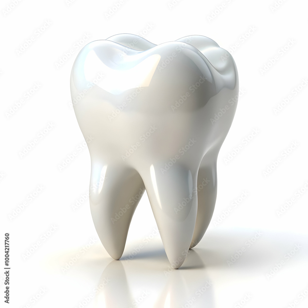 A Single Shiny White Tooth Isolated on White background A Single Shiny White Tooth Isolated on White background