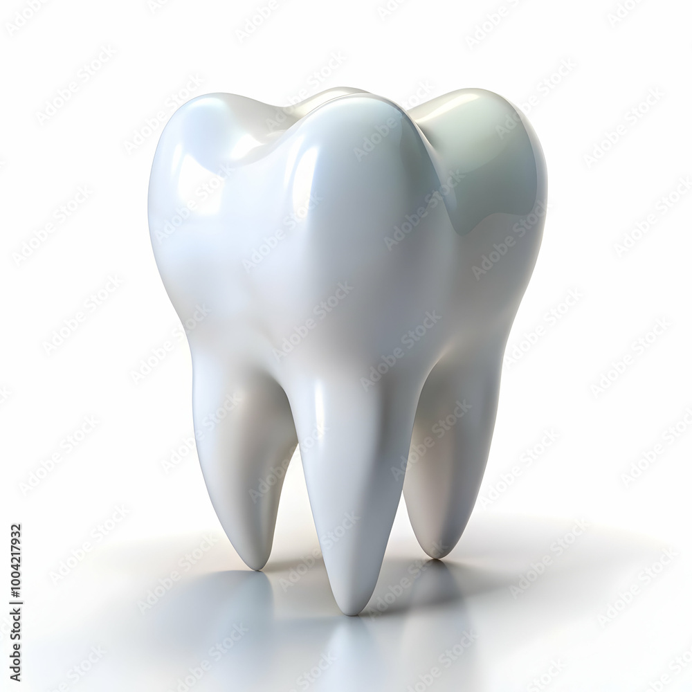A Single Shiny White Tooth Isolated on White background A Single Shiny White Tooth Isolated on White background