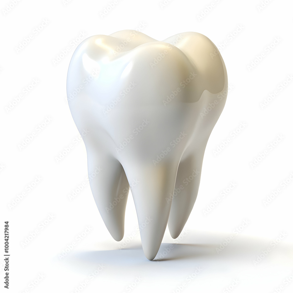 A Single Shiny White Tooth Isolated on White background A Single Shiny White Tooth Isolated on White background