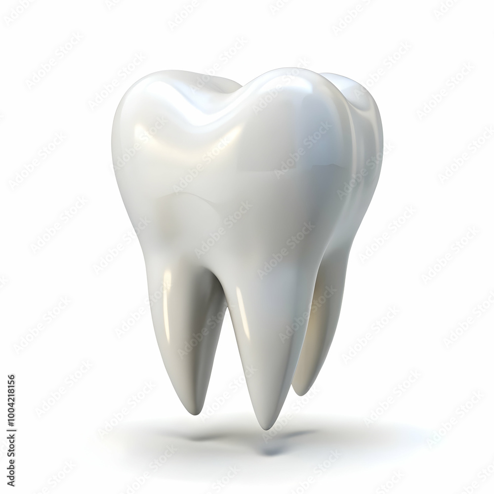 A Single Shiny White Tooth Isolated on White background A Single Shiny White Tooth Isolated on White background