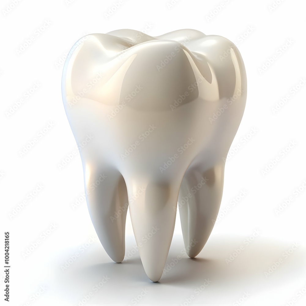 A Single Shiny White Tooth Isolated on White background A Single Shiny White Tooth Isolated on White background