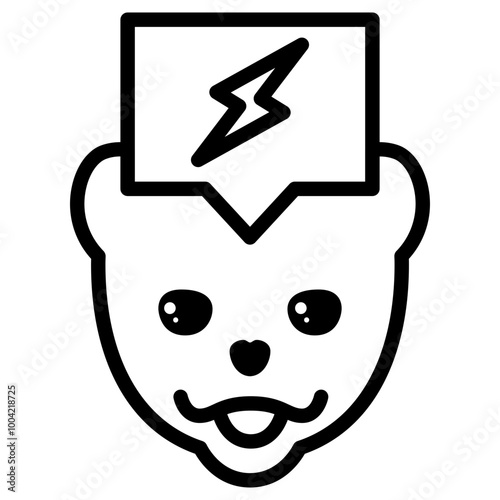 Pomeranian Dog Zap Simple Line Icon
