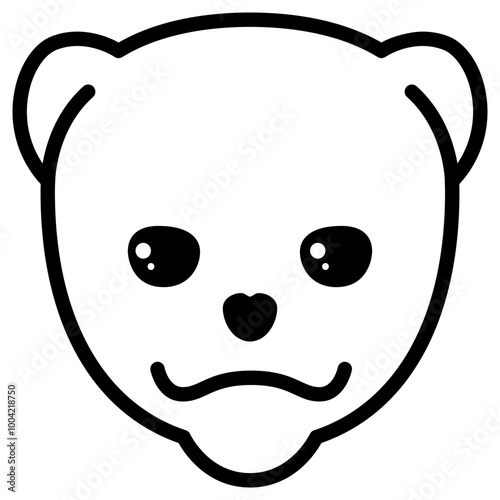 Pomeranian Dog Simple Line Icon