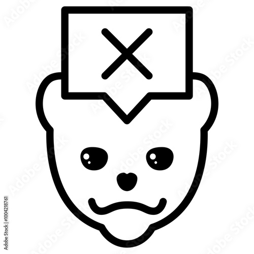 Pomeranian Dog X Simple Line Icon