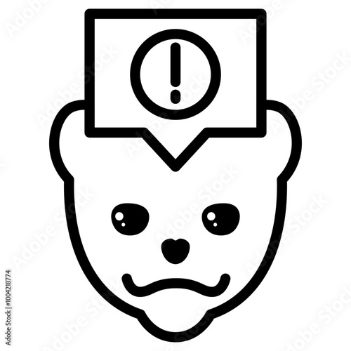 Pomeranian Dog Alert Simple Line Icon