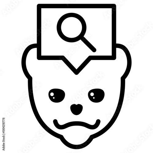 Pomeranian Dog Search Simple Line Icon