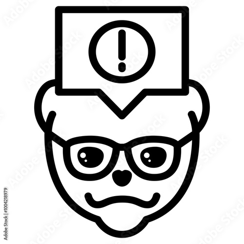 Pomeranian Dog Glasses Alert Simple Line Icon