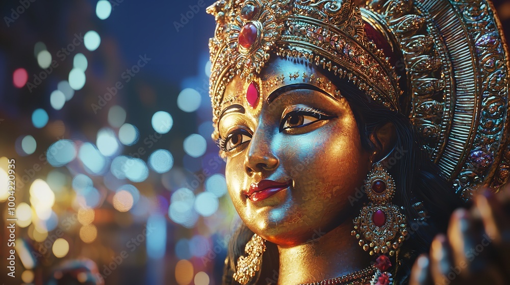 Fototapeta premium Goddess Lakshmi Statue in Hindu Temple