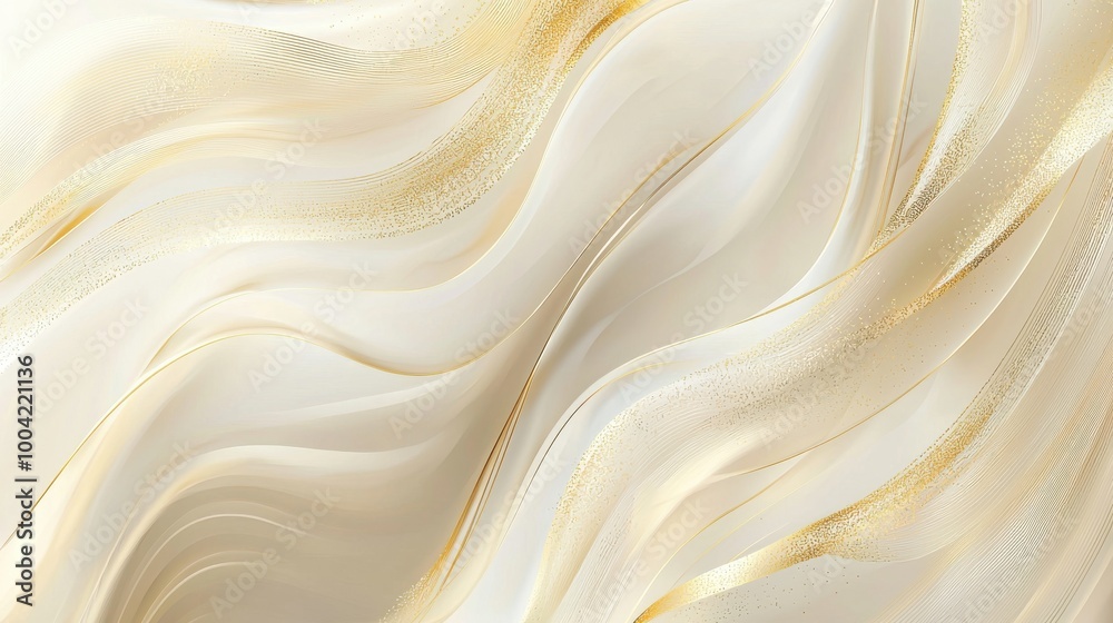 Elegant abstract background featuring flowing waves of cream and gold, perfect for design and art projects. Elegant abstract background featuring flowing waves of cream and gold, perfect for design and art projects.