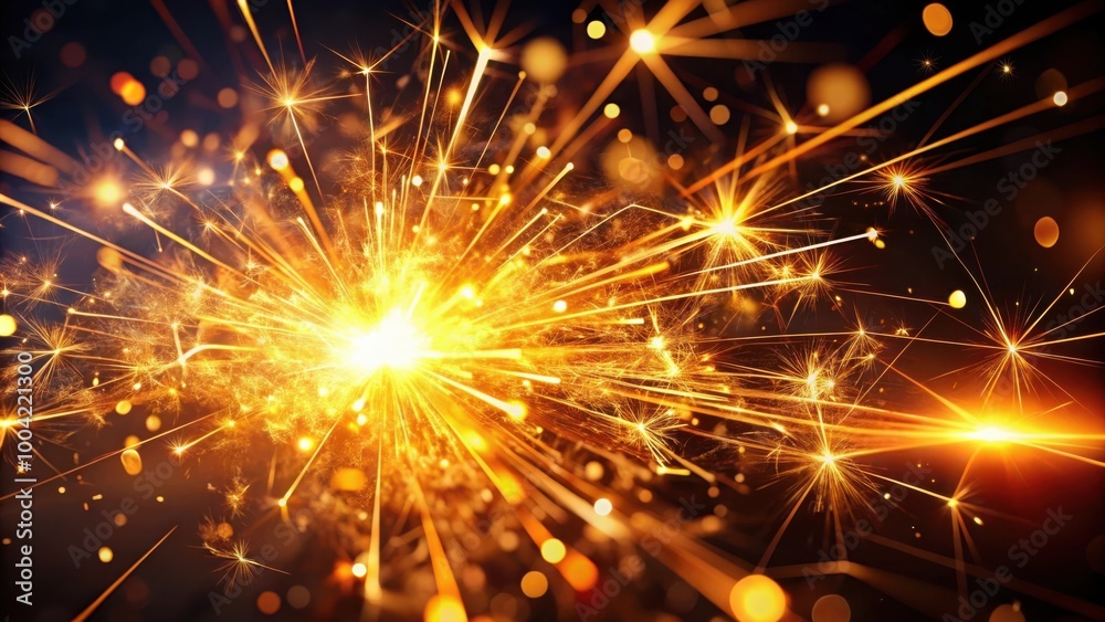 Fototapeta premium Dynamic sparks flying on a dark background creating a mesmerizing visual spectacle