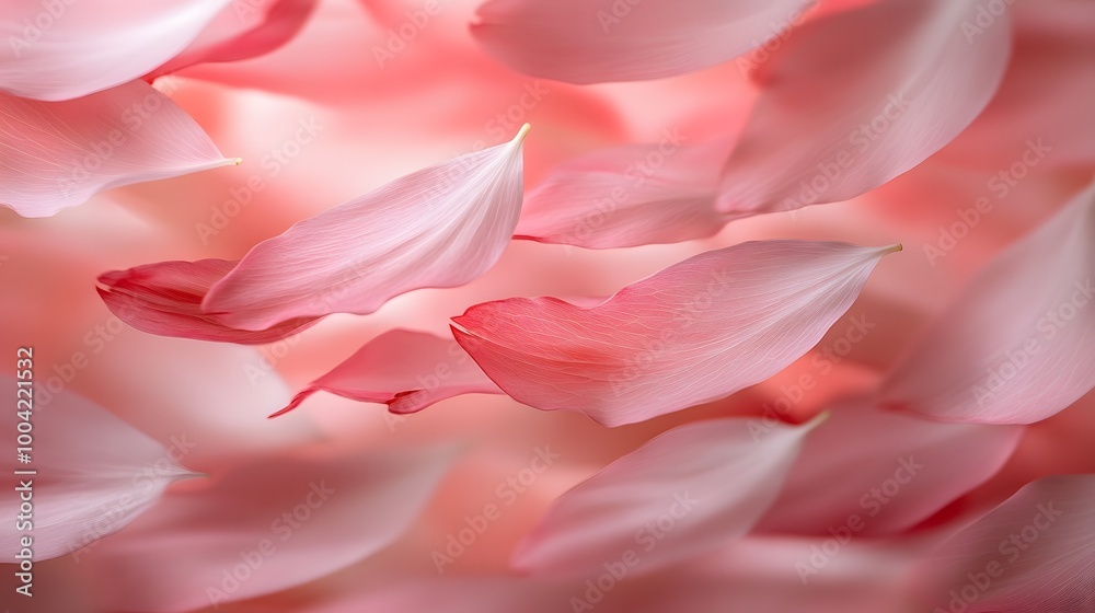 Fototapeta premium A close up of cherry blossom petals gently swaying