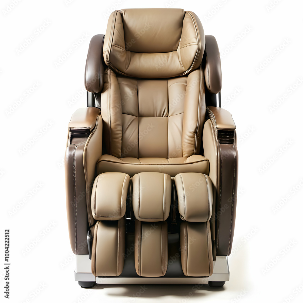 Obraz premium Relax in Luxury with this Brown Leather Massage Chair on white background