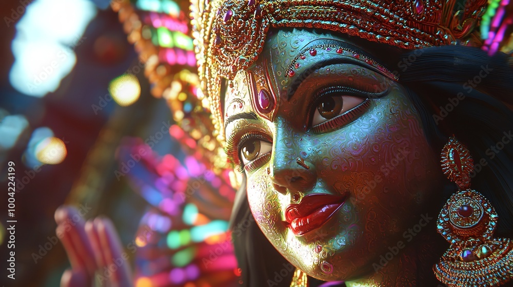 Fototapeta premium Vibrant Durga Mata Images for Stunning Wallpapers Celebrating Strength and Divine Feminine Energy