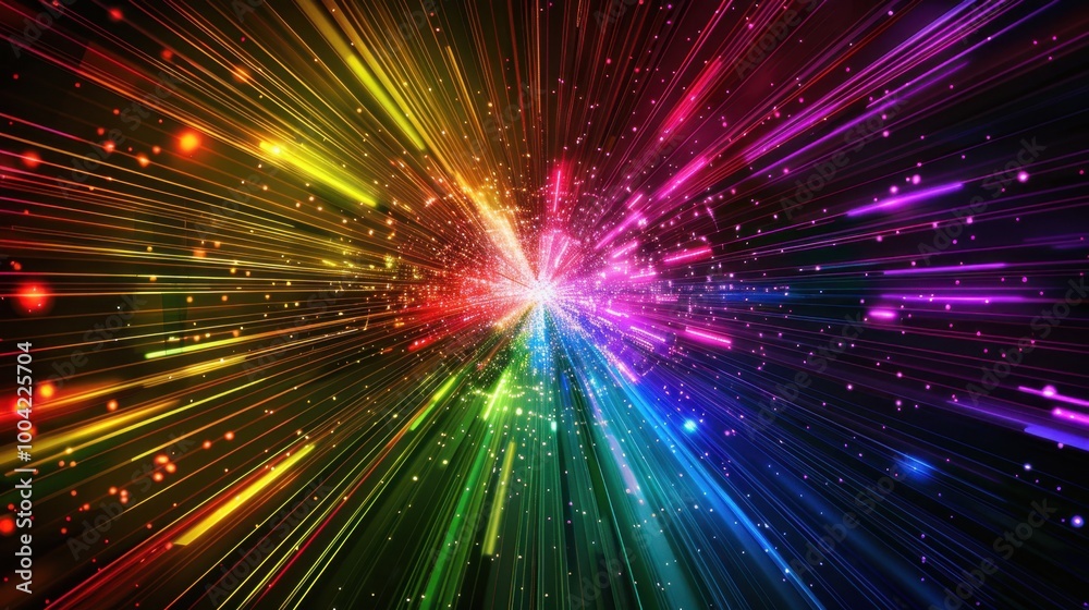 Vibrant Light Burst in Abstract Cosmic Space Vibrant Light Burst in Abstract Cosmic Space