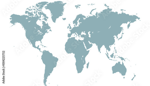 World map. Grey modern vector map. Silhouette map