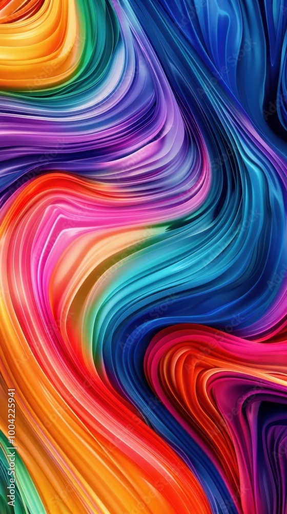 Vibrant Flowing Abstract Waves of Color Vibrant Flowing Abstract Waves of Color
