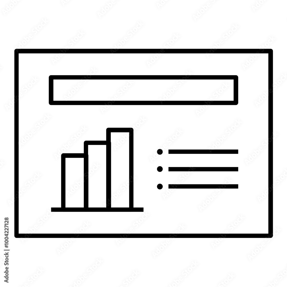Statistic Detail Presentation Layout Icon. Simple Screen Template Vector Illustration. Statistic Detail Presentation Layout Icon. Simple Screen Template Vector Illustration.