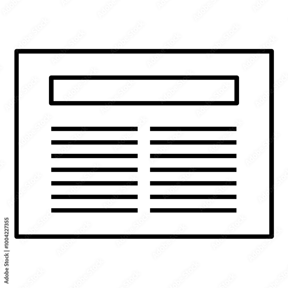 Text Presentation Layout Icon. Simple Screen Template Vector Illustration. Text Presentation Layout Icon. Simple Screen Template Vector Illustration.