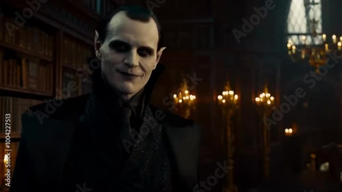 Sexy  vampire posing before his transformation