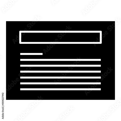 Text Presentation Template Simple Solid Icon