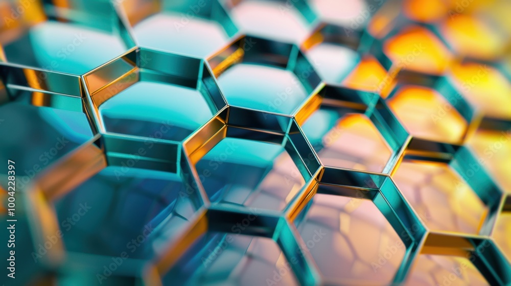 Abstract Geometric Pattern with Hexagonal Shapes and Colors Abstract Geometric Pattern with Hexagonal Shapes and Colors