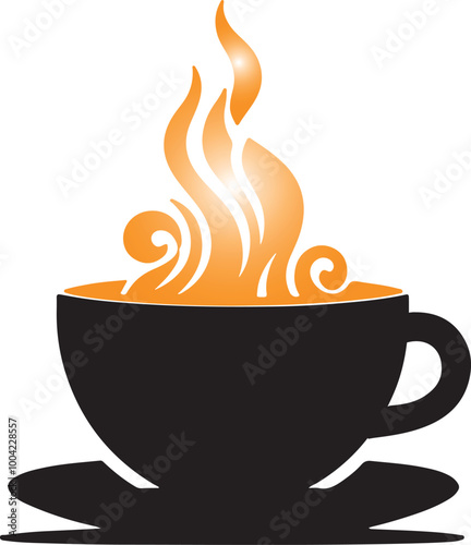 A hot cup of coffee