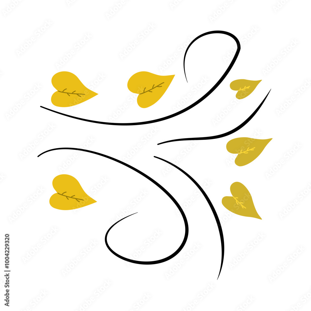 Doodle autumn leaves blowing in the wind Doodle autumn leaves blowing in the wind
