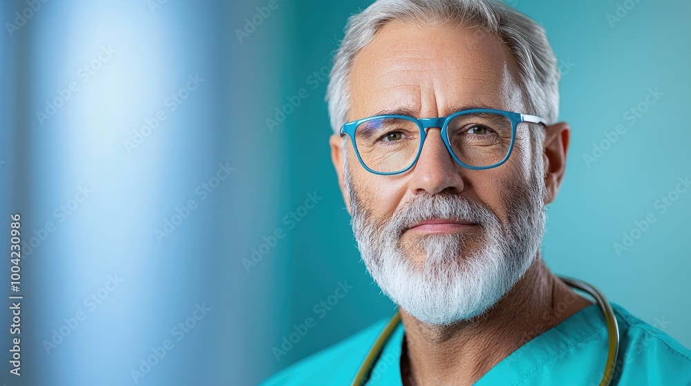Senior Doctor Wearing Glasses Reflecting on Medical Expertise and Care.