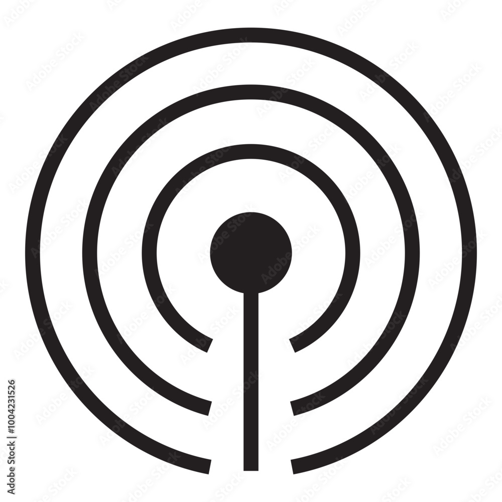 Radio signal icon in outline style. Simple streaming podcast symbol vector illustration — pixel-perfect icon. Radio signal icon in outline style. Simple streaming podcast symbol vector illustration — pixel-perfect icon.