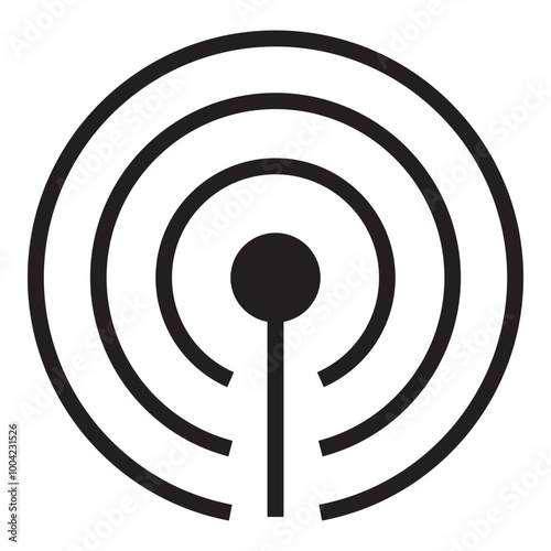 Radio signal icon in outline style. Simple streaming podcast symbol vector illustration — pixel-perfect icon.