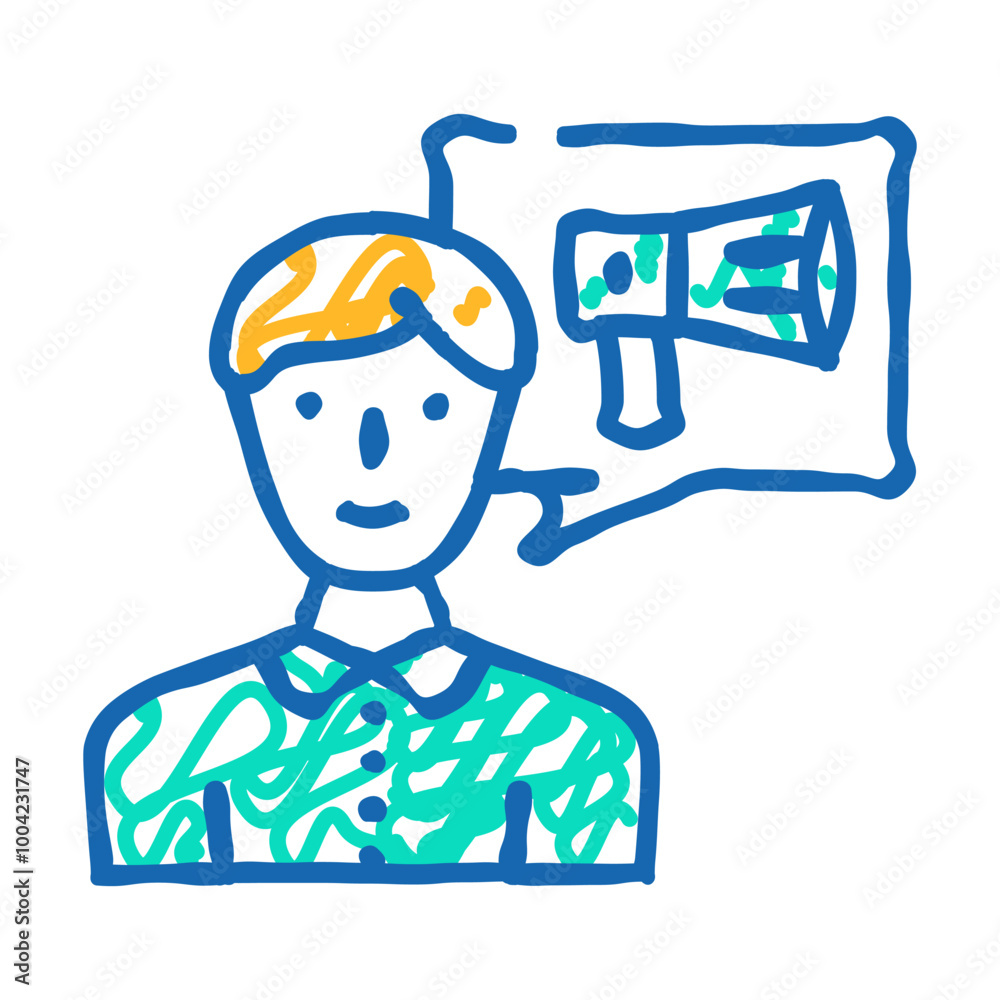 marketing director doodle icon sketch vector. marketing director sign. isolated symbol illustration marketing director doodle icon sketch vector. marketing director sign. isolated symbol illustration